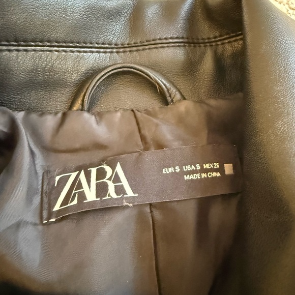 Zara Oversized Black Leather Jacket - Picture 5 of 12